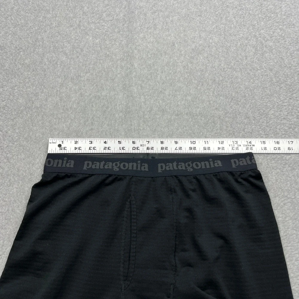 Patagonia Capilene Thermal Weight Bottoms Mens Medium Black Polartec Grid 43687